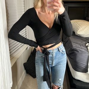 NWOT Wrap Long Sleeve T Shirt Blouse